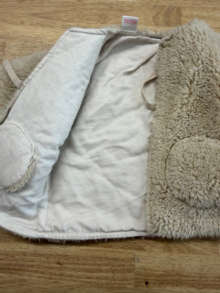 Zara Mini Faux Fur Cardigan Jacket – 9–12M | Light Cream | Play - Nest and Sprout-Consignment