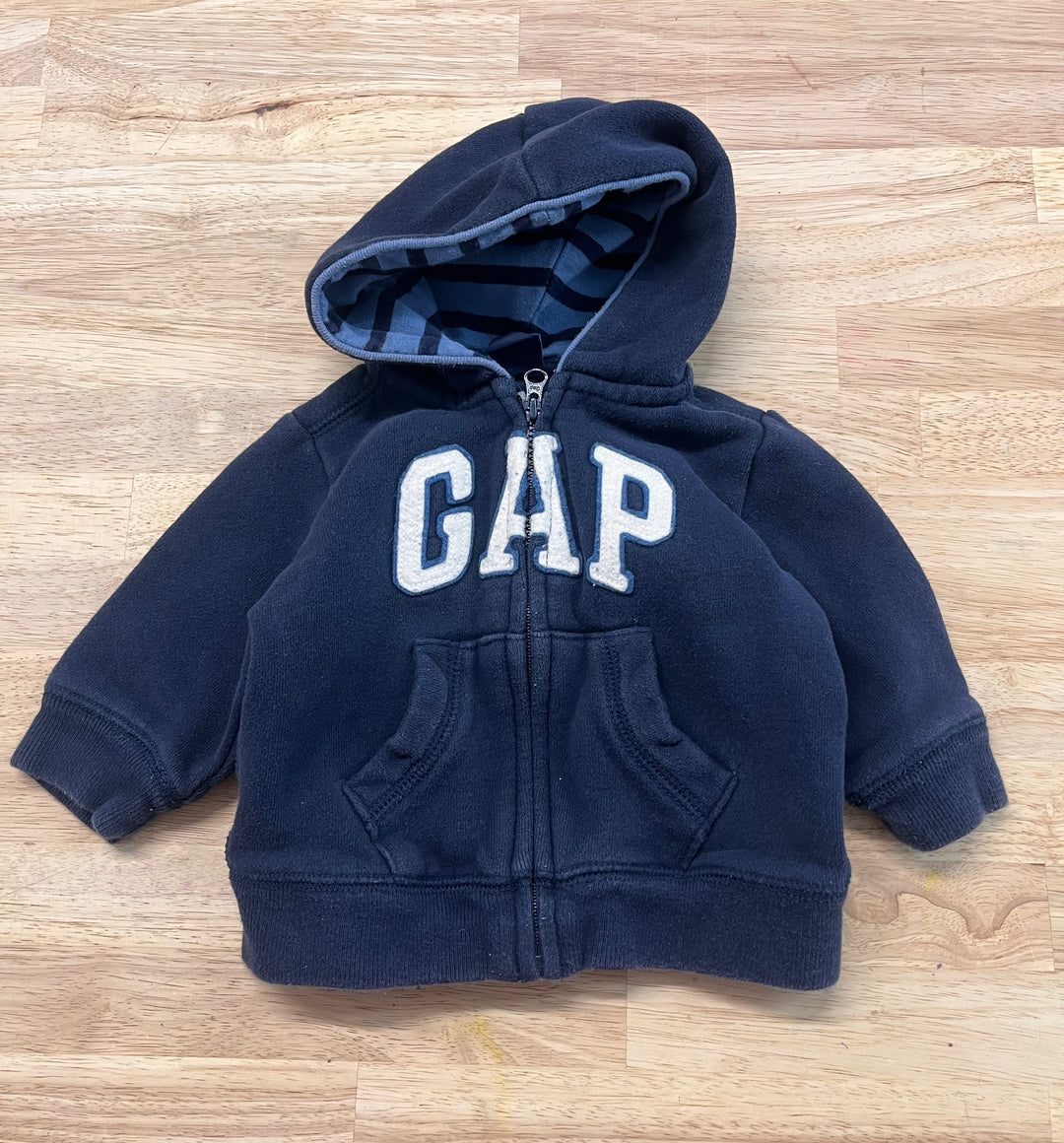 Gap 3-6M Blue Sweatshirt Zip-Up