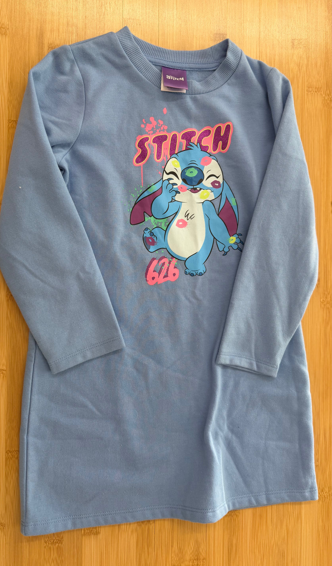 Disney Stitch Sweatshirt Dress – 4/5Y | Long Sleeve Like New