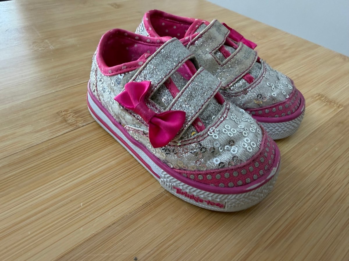 Skechers Twinkle Toes Velcro Early Walker Sneakers – 3 | Pink Sequins - Nest and Sprout-Consignment