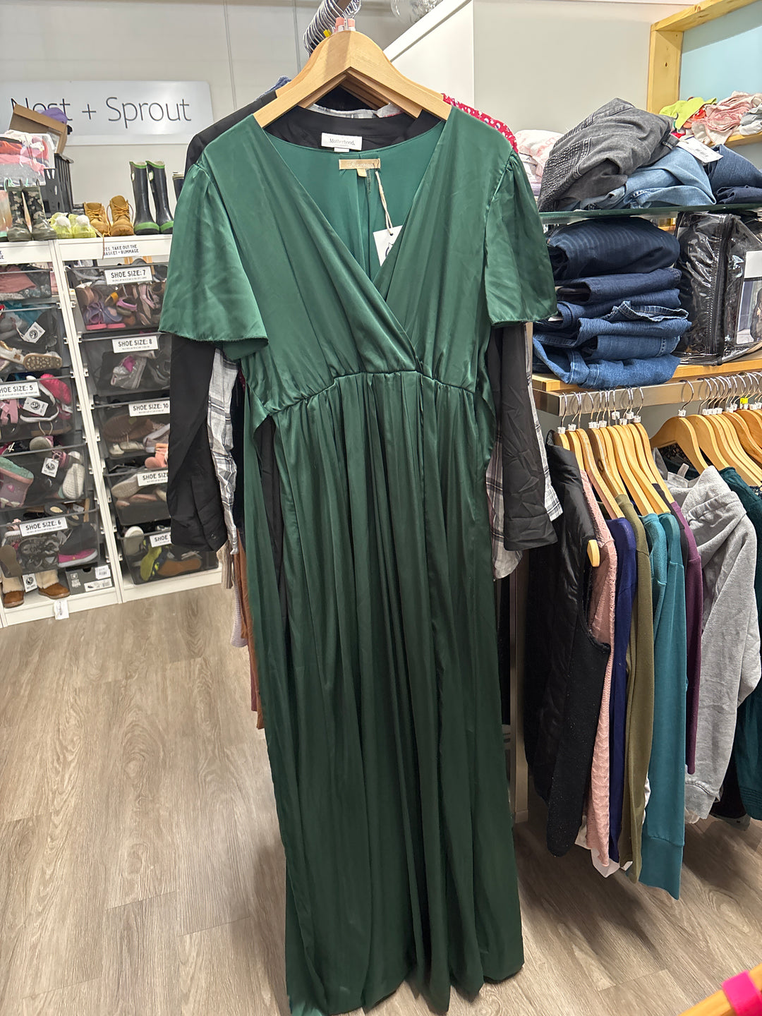 Ricarica Size Large Emerald Green Maternity Formal Dress