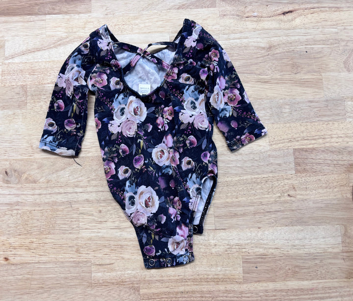 Little & Lively Black Floral Bodysuit 6–12M