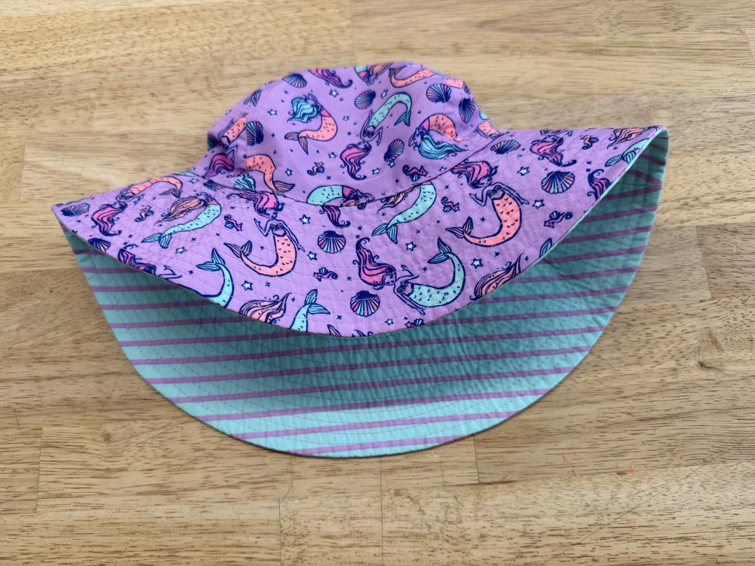 OshKosh Sun Hat – 12–24M | Purple Mermaid Reversible