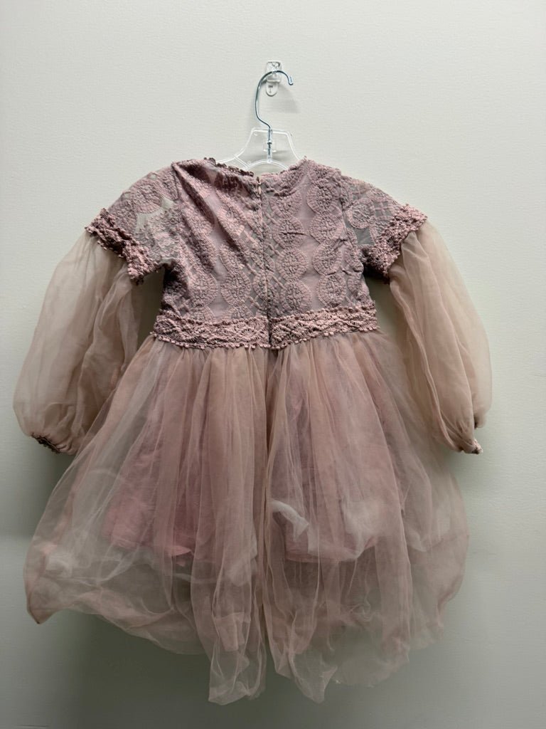 Dusty Purple Tulle Dress – 110 (5Y) | Long Sleeve