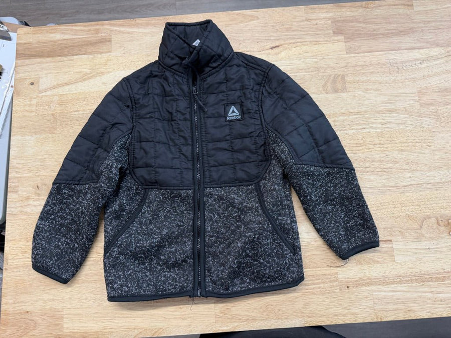 Reebok Quilted Jacket – 5/6 | Two - Tone Black Knit Hem - Nest and Sprout - Consignment