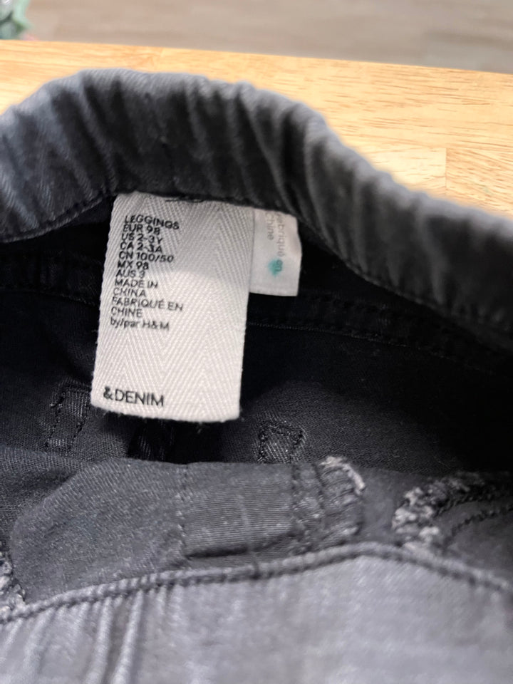 H&M 2–3Y Jeggings – Black Denim