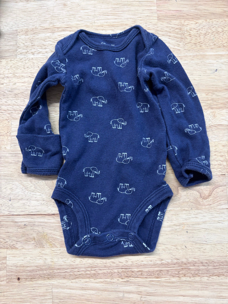 Carters Elephant Print Bodysuit Newborn