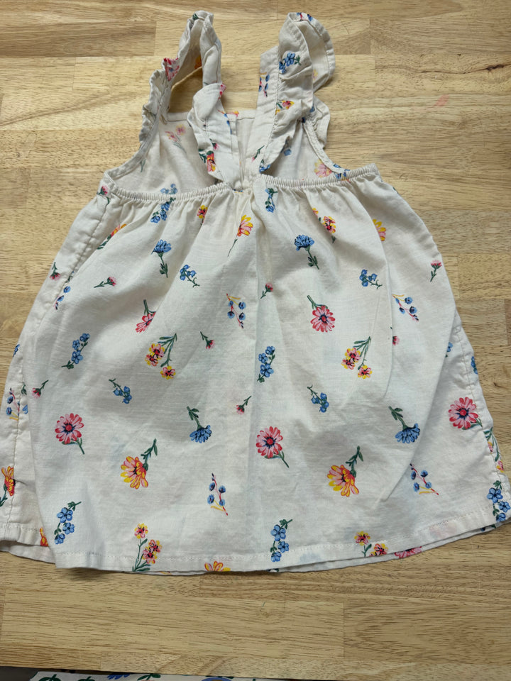 H&M Cotton Button Front Dress – 12-18 Months | Cream | Ditsy Floral