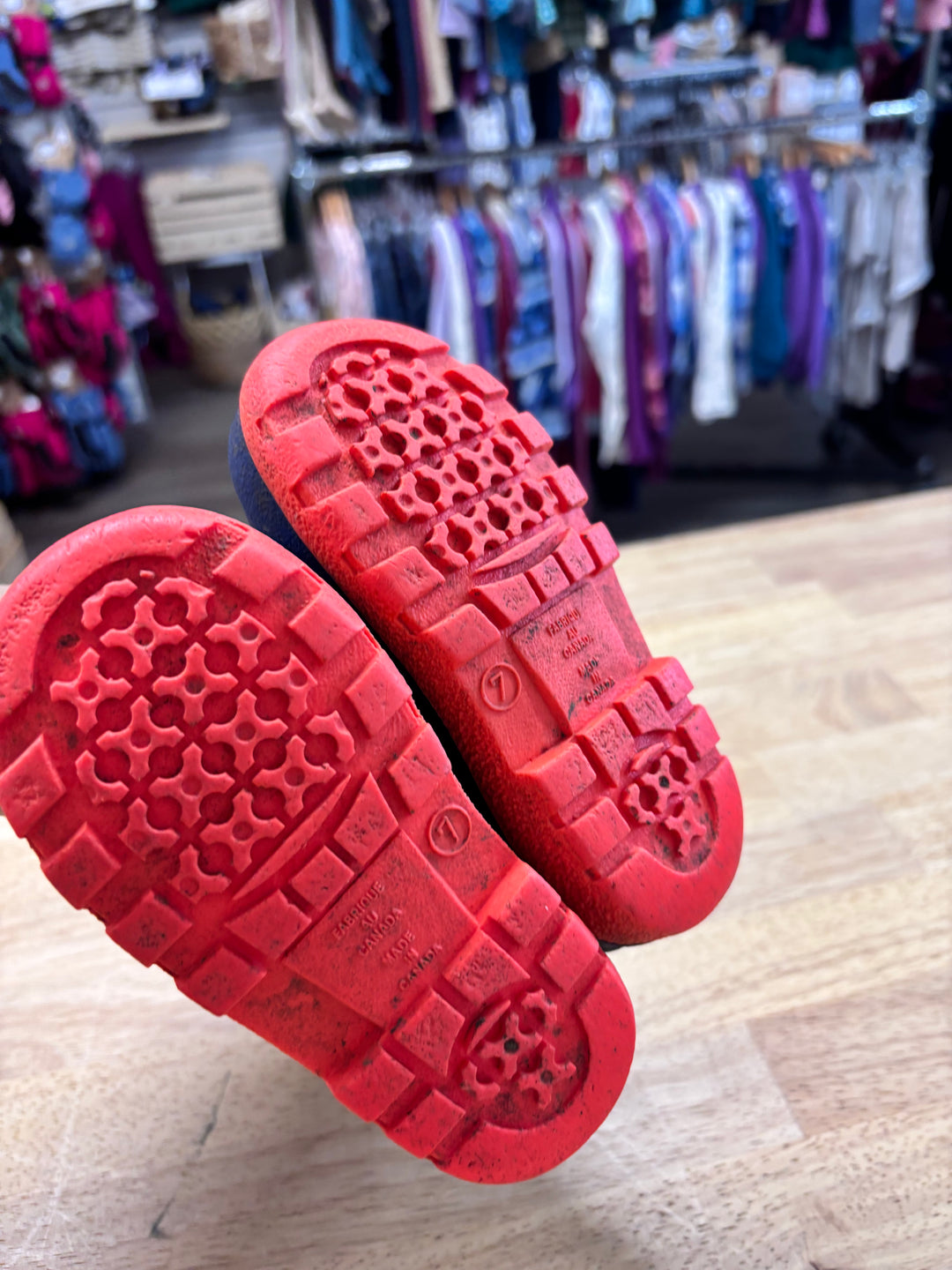 Bogs Rain Boots Blue/Orange Size 7