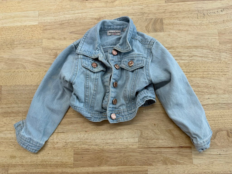 Nanette Denim Jacket – 24M | Crop Fit | Rose Gold Stickers - Nest and Sprout - Consignment