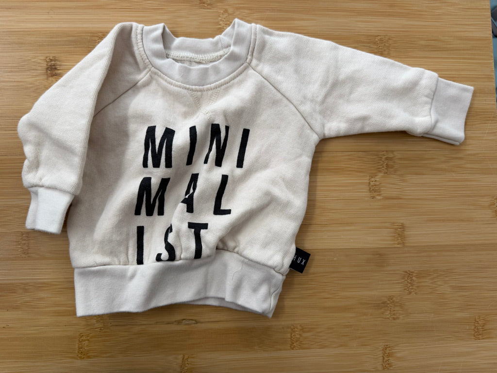 Hux Baby Minimalist Sweatshirt – 0–3M | Cream