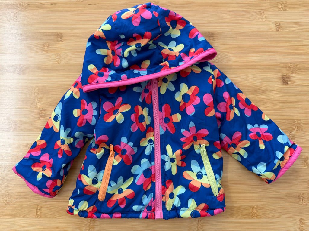 Penelope Mack Fleece-Lined Jacket – 12M | Blue Rainbow Flower Exterior