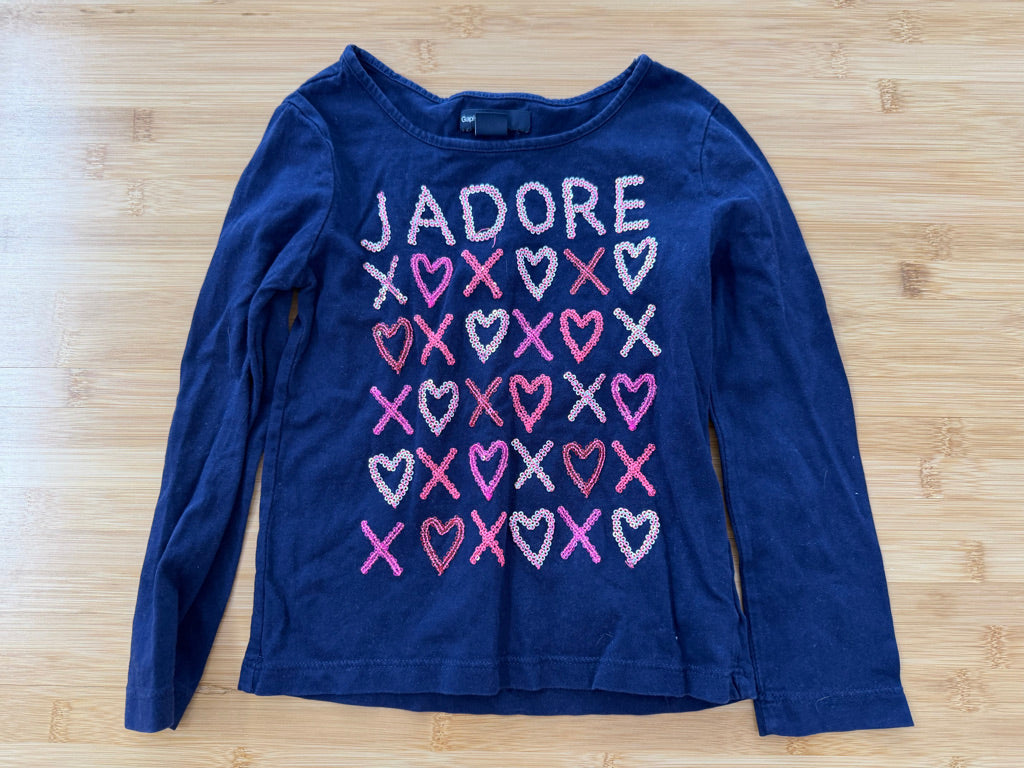 Gap Long Sleeve Shirt – 4–5Y | Navy J'adore XOXO Sequin