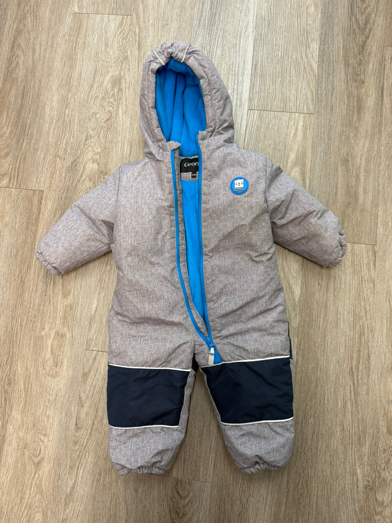 George Snowsuit – 12–18M | Grey Blue Lining
