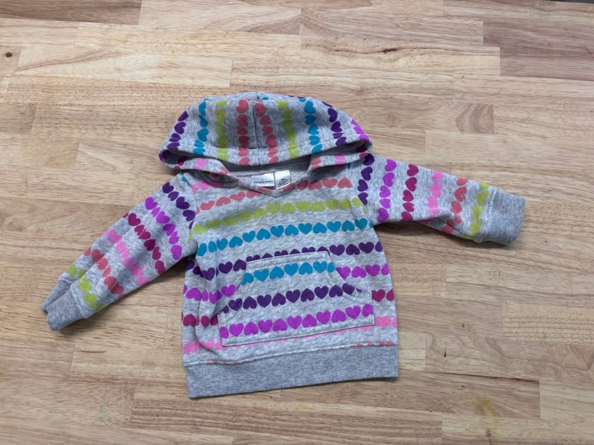Jumping Beans 3 - 6 Month Sweatshirt – Rainbow Hearts - Nest and Sprout - Consignment