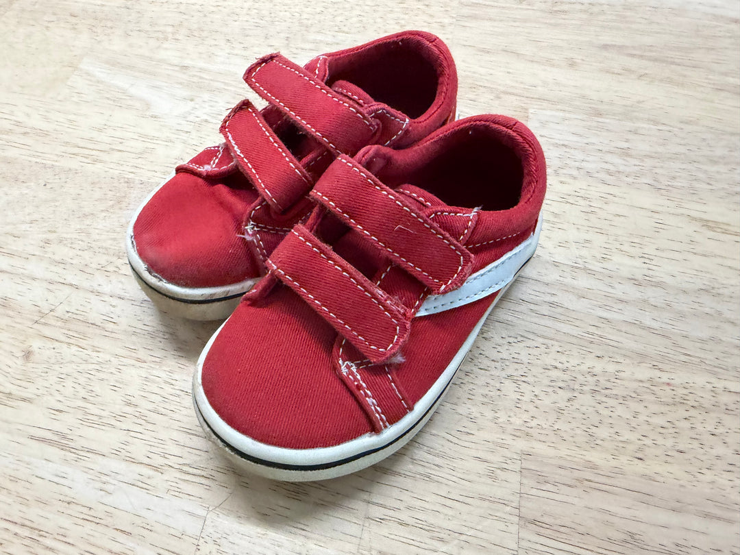 George Canvas Shoes – 6 (EU 22) | Red Velcro
