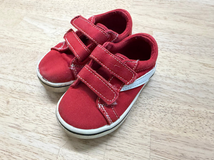 George Canvas Shoes – 6 (EU 22) | Red Velcro
