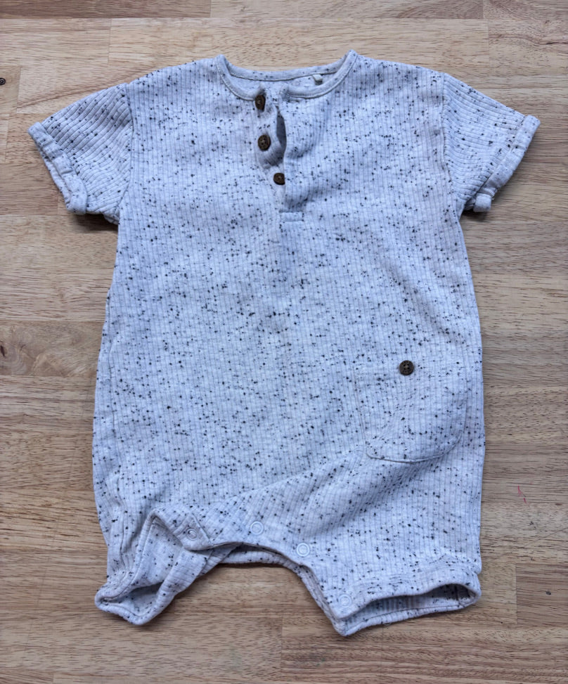 Next Baby Heathered Grey Short Romper – 9-12M
