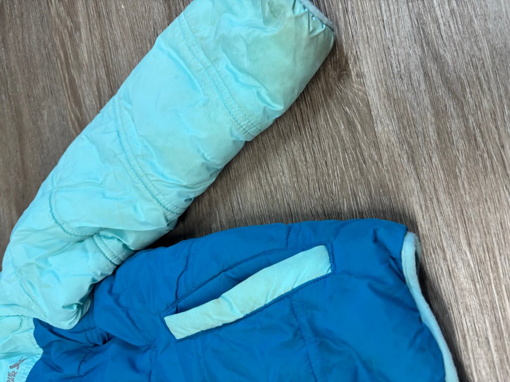 Eddie Bauer Reversible Blue Puffer Sherpa Jacket | Size 7/8 - Nest and Sprout-Consignment