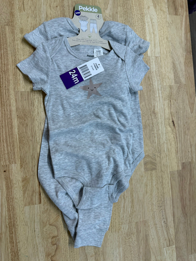 Pekkle Basics Set – 24M | Grey 3–5 Piece | NWT