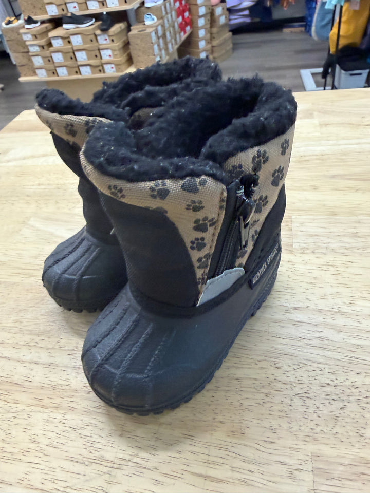 Weather Spirits Cat Print Snow Boot – 3 (EU 18) | Galosh Side Zipper