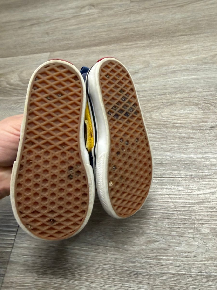 Vans Slip - On – Size 6 | Navy & Yellow Canvas - Nest and Sprout - Consignment
