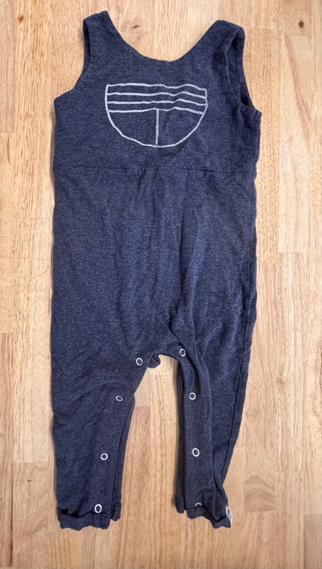 Sloane West Clothing Co 6–12M Romper (Denim Colour, Bamboo Blend)