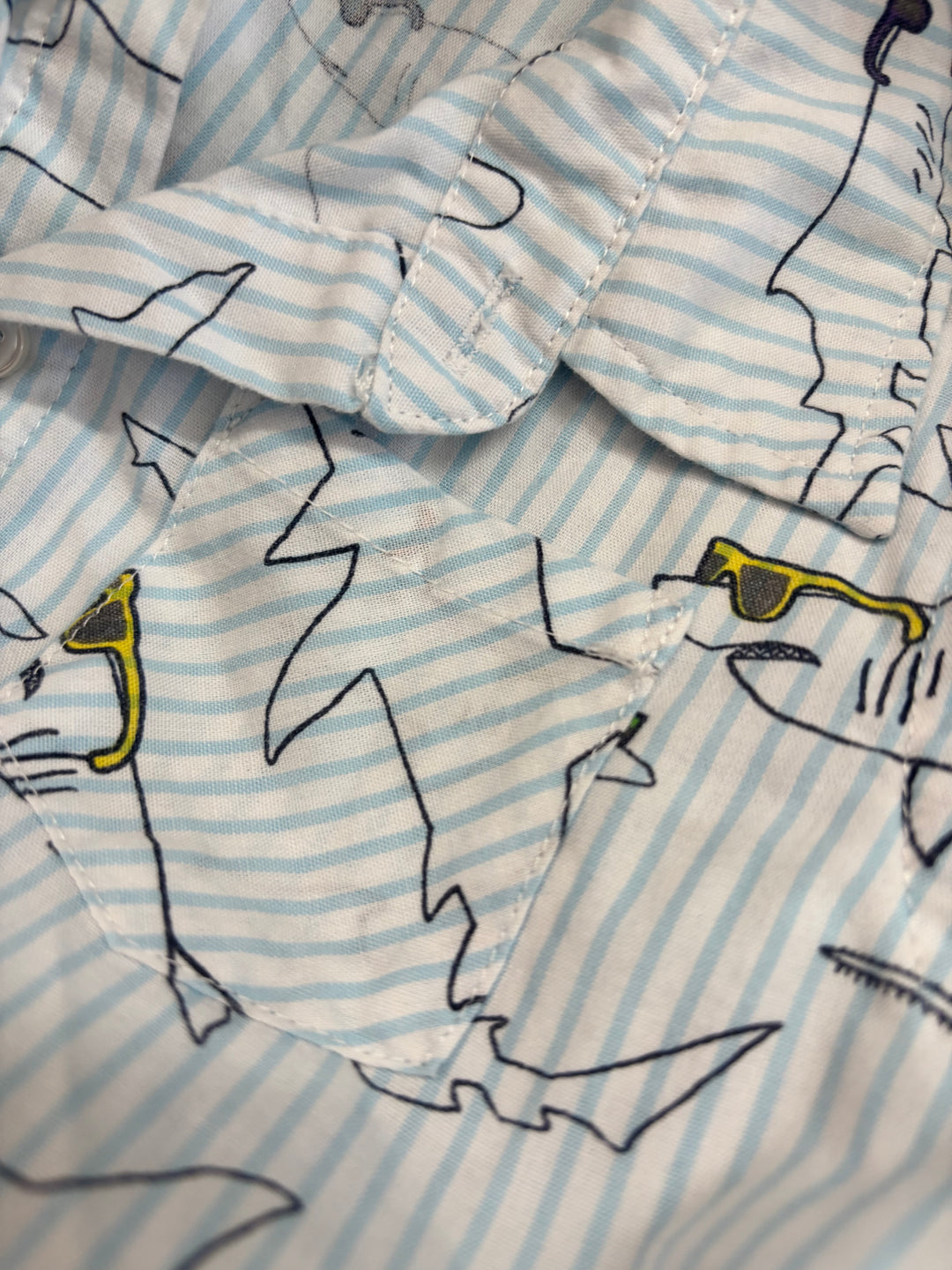 Andy & Evan Shark Print Button Shirt | Size 4T