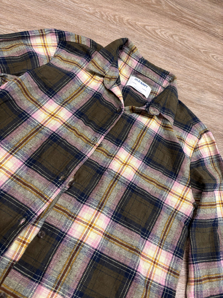 Old Navy 10-12Y Flannel Shirt – Green/Blue/Pink