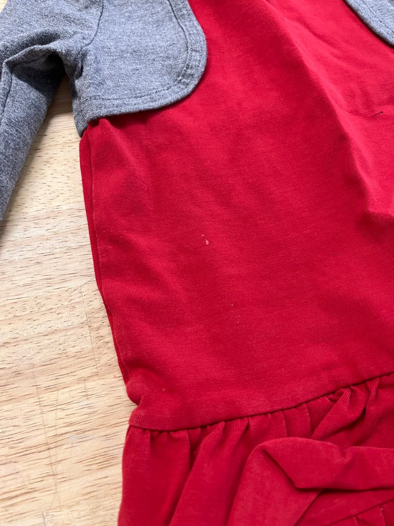 Peekaboo Beans Size 2 – Red Dress with Cardigan - Nest and Sprout - Consignment
