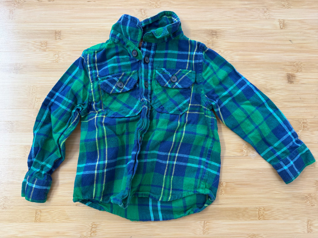 Tea Collection Green & Blue Flannel Button-Up Shirt – 2