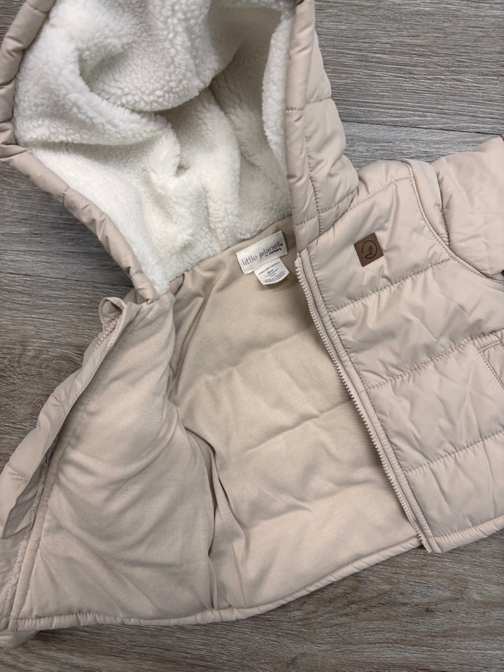 Little Planet by Carters 6M Cream Puffer Coat like new condition