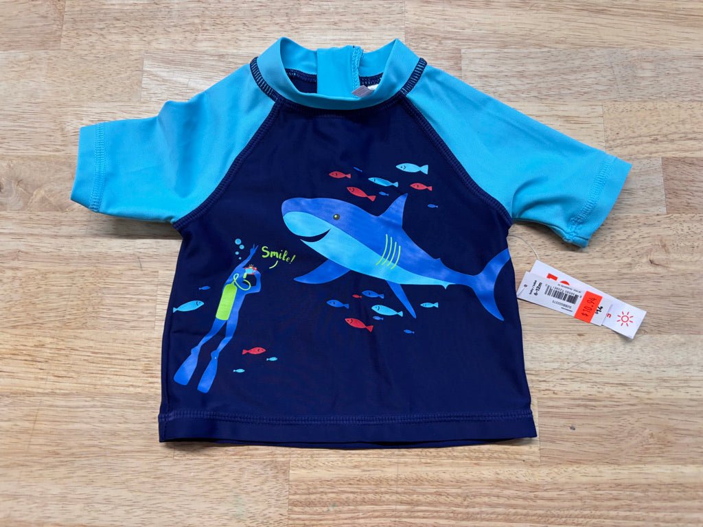 Joe Fresh Rash Guard Shark – Size 6 - 12M NWT - Nest and Sprout - Consignment