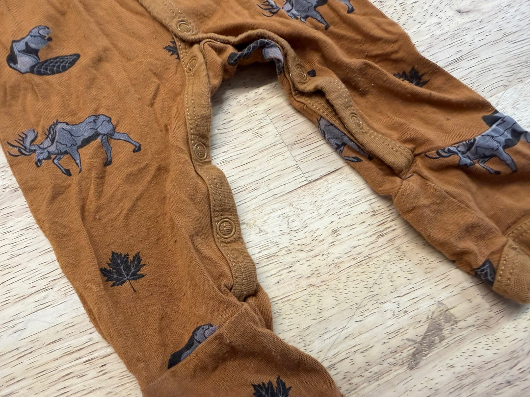 Kyte Baby Canadian Moose & Beaver Footless Romper – Newborn | Snap-Up | Play