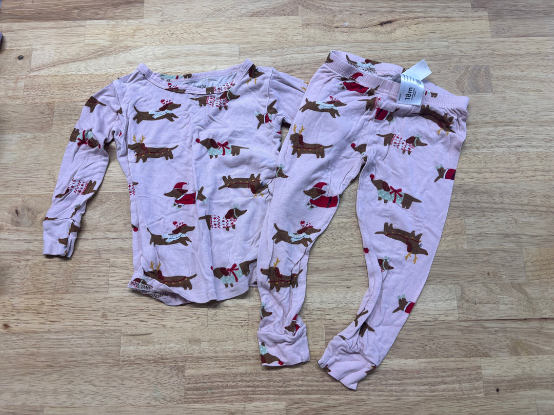 Carters 18M Lenzing Christmas Dachshund Set
