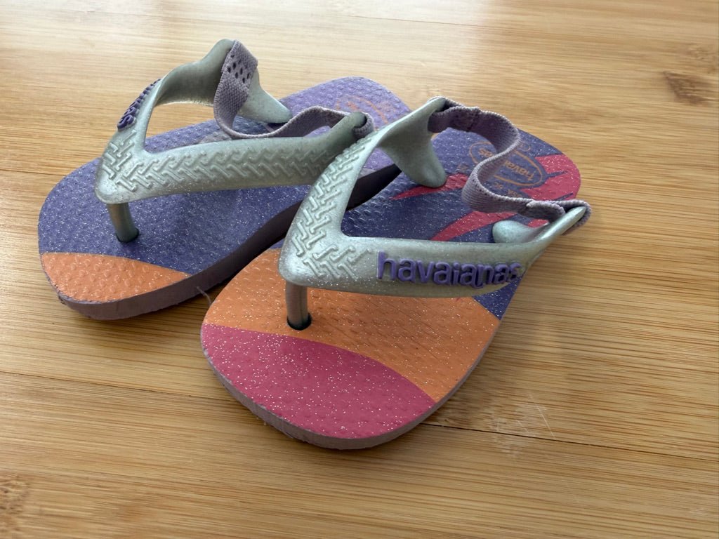Havaianas Flip Flops – 5C | Purple with Back Elastic - Nest and Sprout-Consignment