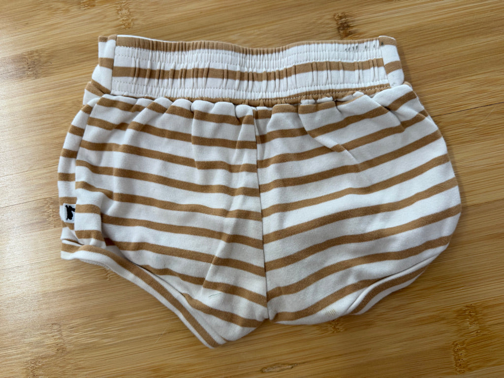 Little & Lively Shorts – 1–2Y Est. | Cream & Brown Stripe | Play