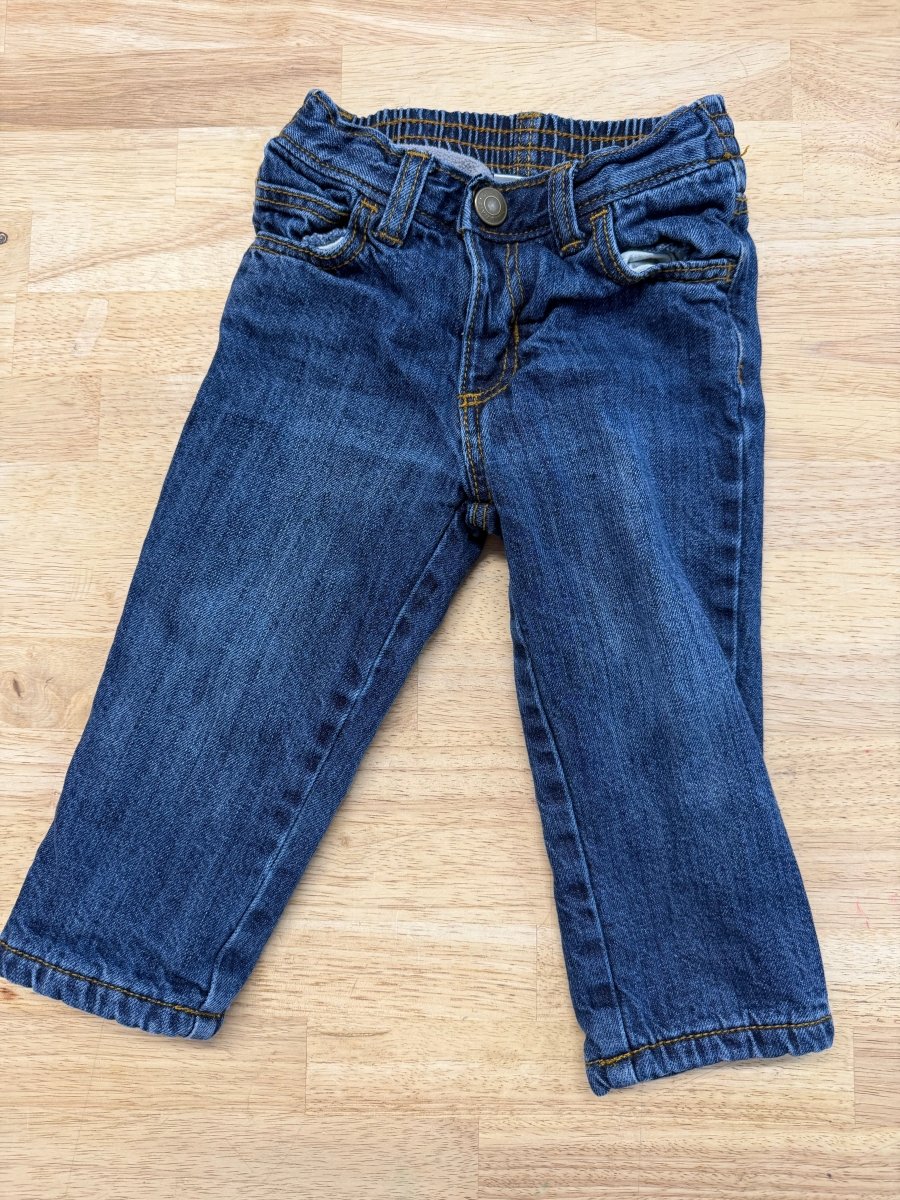 Old Navy Lined Jeans Medium Wash Elastic Waist | Size 18–24M - Nest and Sprout - Consignment