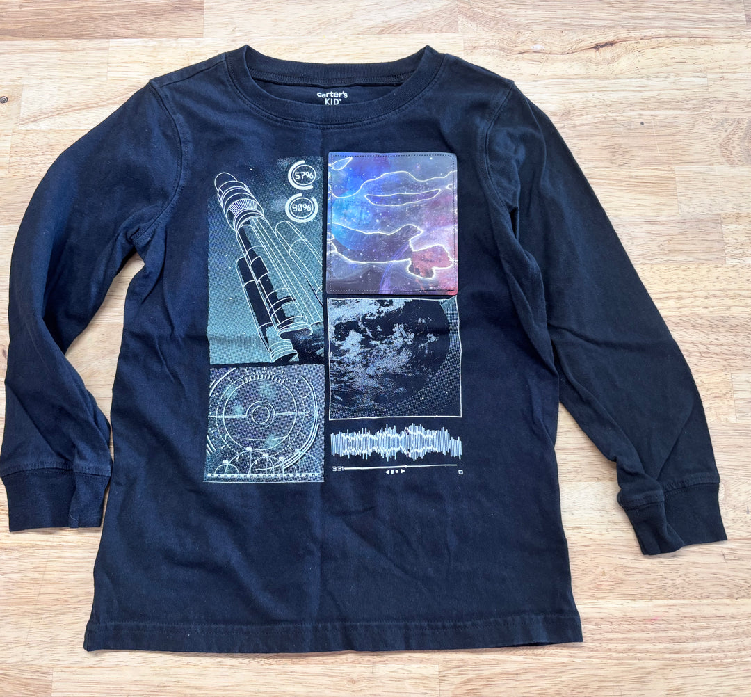Carters Space Graphic LS Tee 7Y