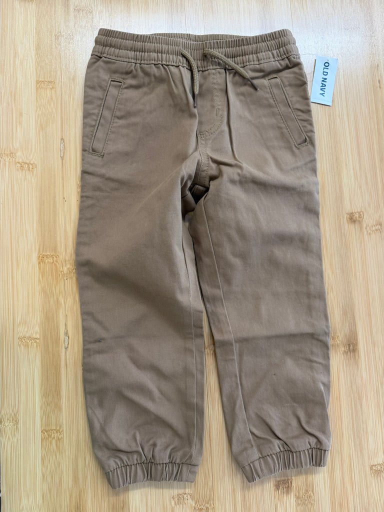 Old Navy Khaki Pants – 3/4T | Dark Khaki Functional Drawstring | NWT - Nest and Sprout-Consignment