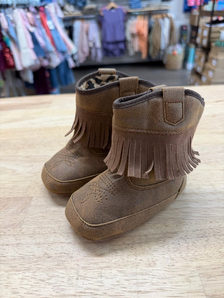 Twister Soft Sole Cowboy Boots – 12M, estimated size | fringe Print - Nest and Sprout - Consignment