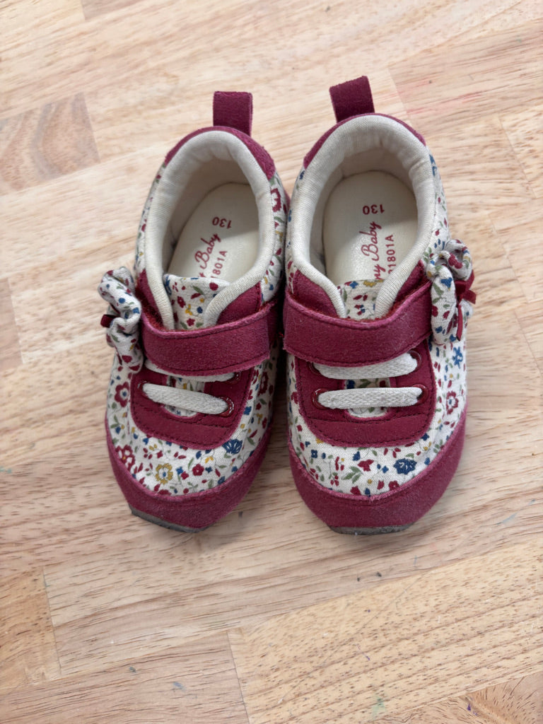 Happy Baby Sneaker 5/6- Maroon Floral