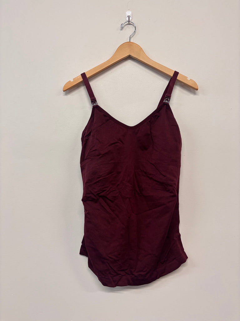 Breastfeeding Tank Top – Size XXL Burgundy