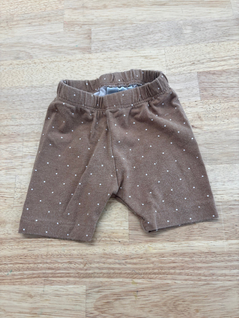 Jax & Lennon 0-6M Brown Polka Dot Shorts