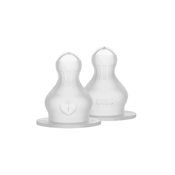 BIBS Baby Bottle Nipple Round Silicone 2 pack Fast Flow - Nest and Sprout - BIBS