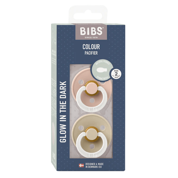 BIBS Pacifier Original COLOUR | Blush GLOW / Vanilla GLOW - Nest and Sprout - BIBS