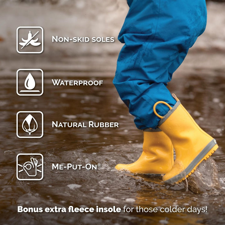 Jan & Jul Puddle - Dry Rain Boots (Handle) - Big Trucks - Nest and Sprout - Jan & Jul