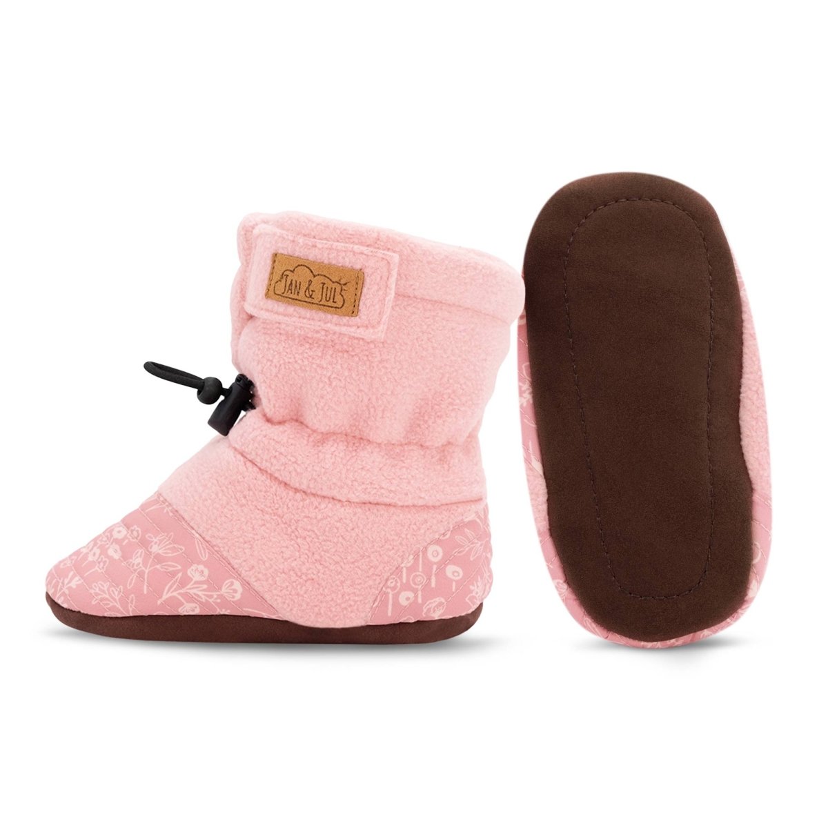 Jan & Jul Stay-Put Cozy Booties - Pink Prairie Flowers - Nest and Sprout-Jan & Jul