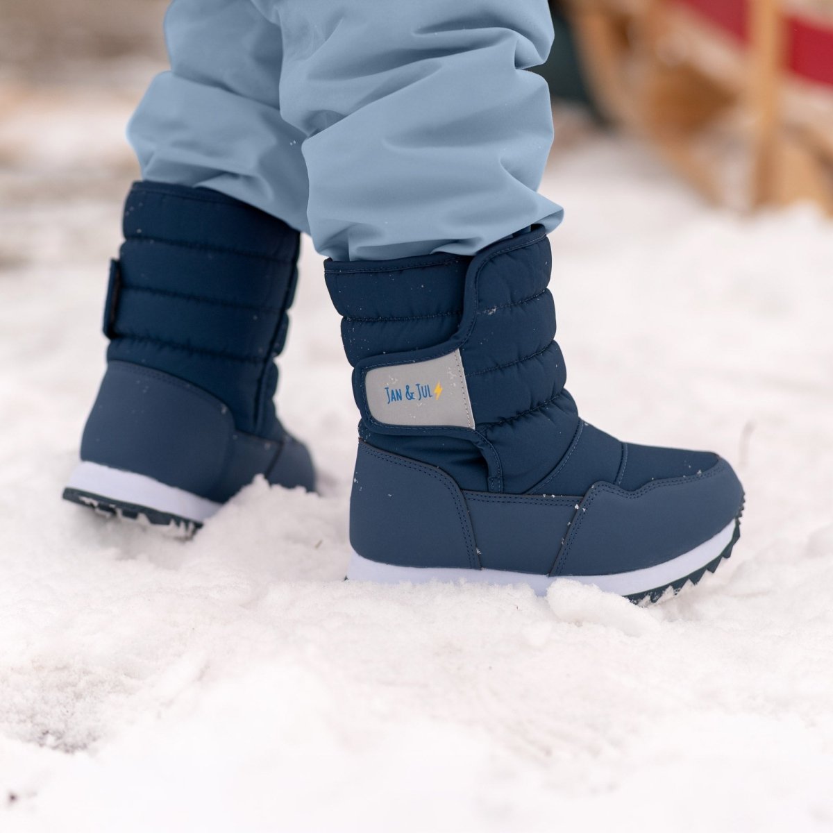 Jan & Jul Kids Tall Puffy Winter Boots – Dark Navy - Nest and Sprout-Jan & Jul