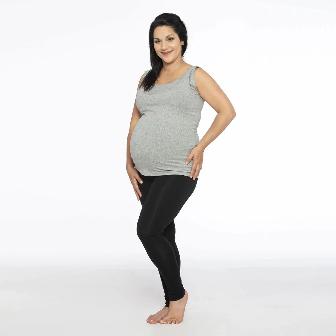 Bamboo Maternity leggings | Black - Nest and Sprout - Atelier Veronique B